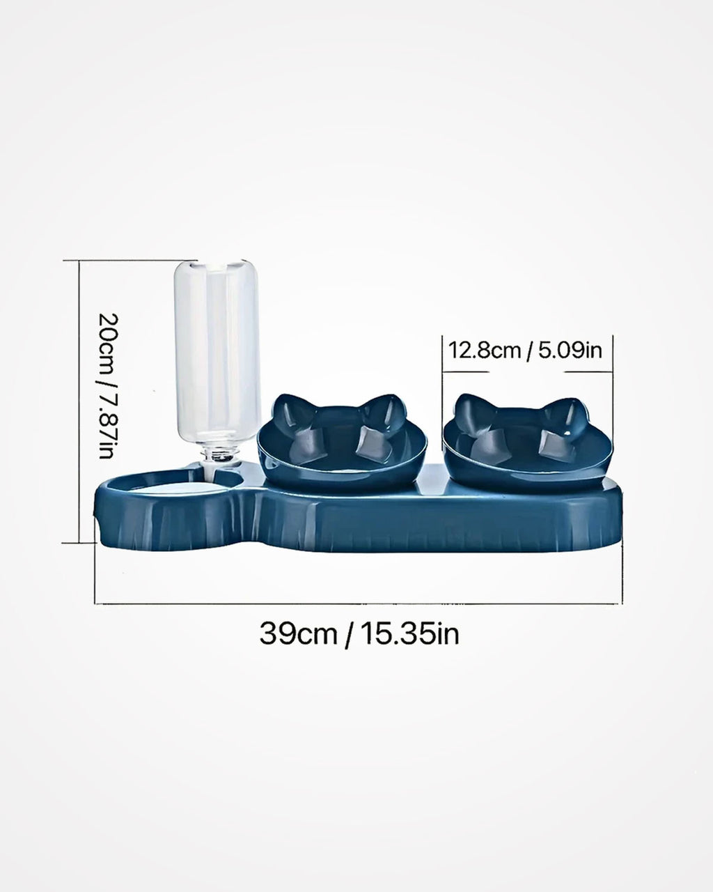 3-in-1 Cat Food & Water Bowl Set with Gravity Dispenser | Tilted Elevated Feeding Bowl for Cats
