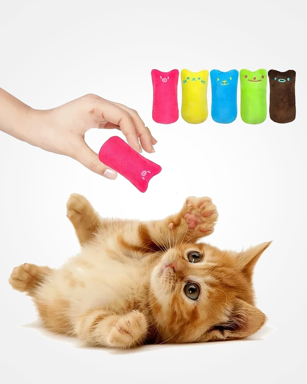 Catnip Cat Pillow Toy - Interactive Bite & Teeth-Grinding Kicker (Random Color)