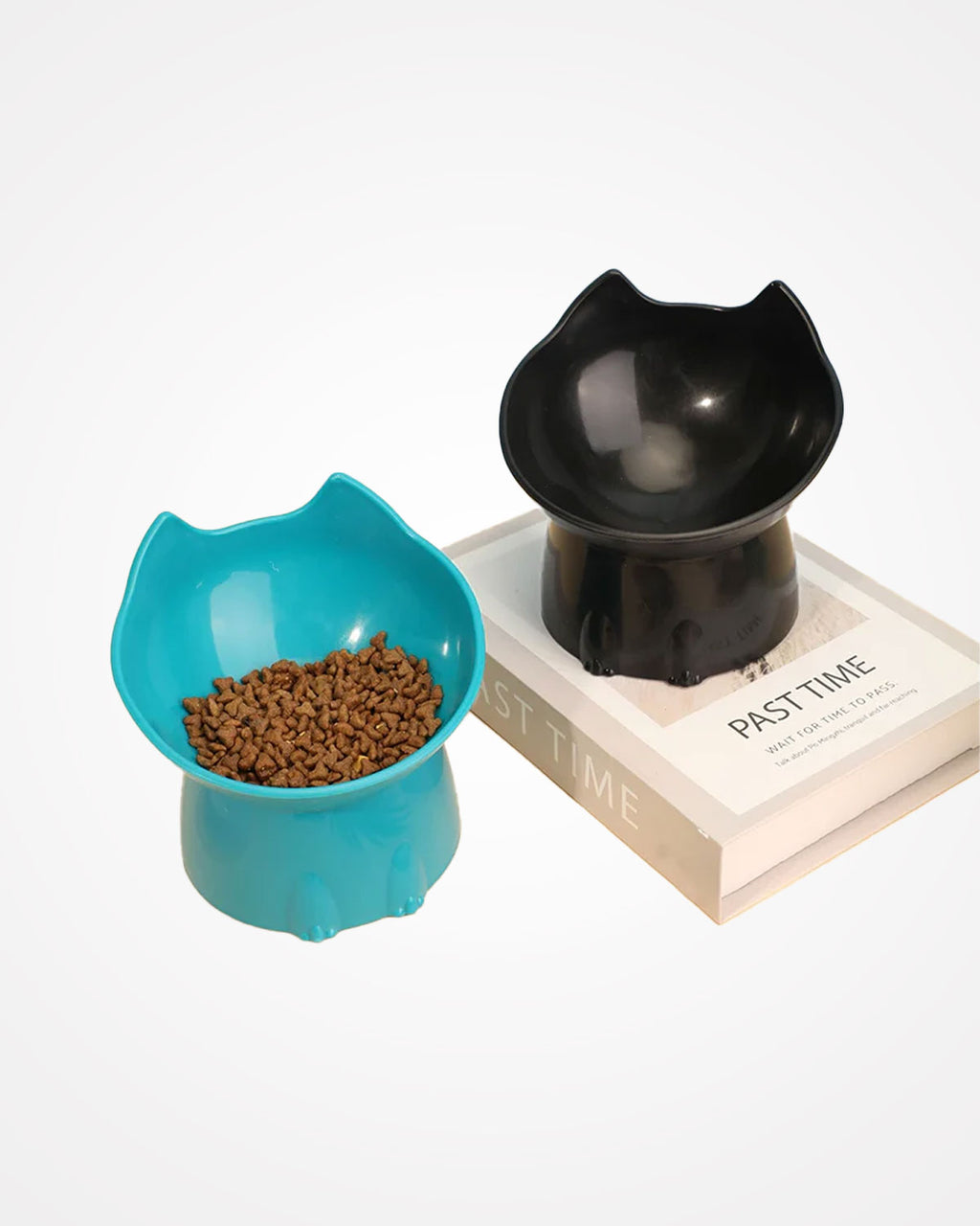 Elevated Cat Bowl with Tilted Edge | Anti-Tip Raised Feeding Dish for Cats & Kittens