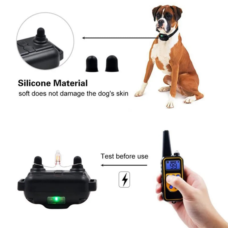 Waterproof Dog Training Collar with Remote Control | Rechargeable Anti-Bark Training Device for All Size Dogs
