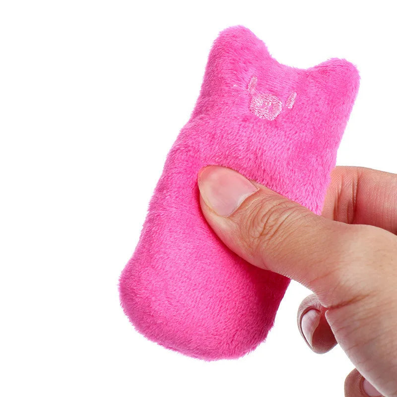 Catnip Cat Pillow Toy - Interactive Bite & Teeth-Grinding Kicker (Random Color)