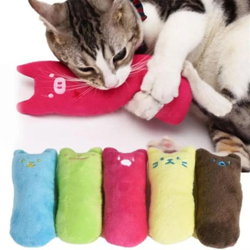 Catnip Cat Pillow Toy - Interactive Bite & Teeth-Grinding Kicker (Random Color)