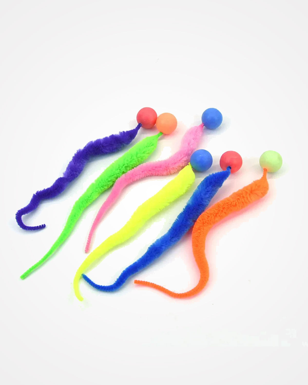 Interactive Cat Bouncing Ball Toy | Colorful Worm Caterpillar Teaser Toy for Indoor Cats & Kittens