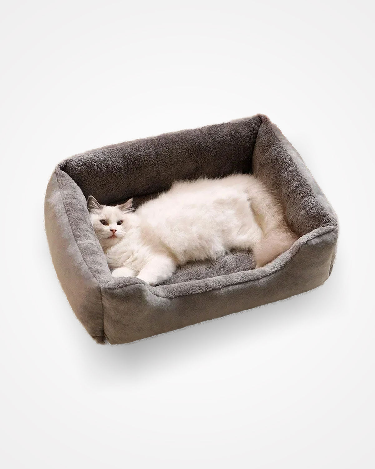 Plush Cat & Small Dog Bed | Soft Cozy Pet Cushion Basket for Indoor Cats & Puppies