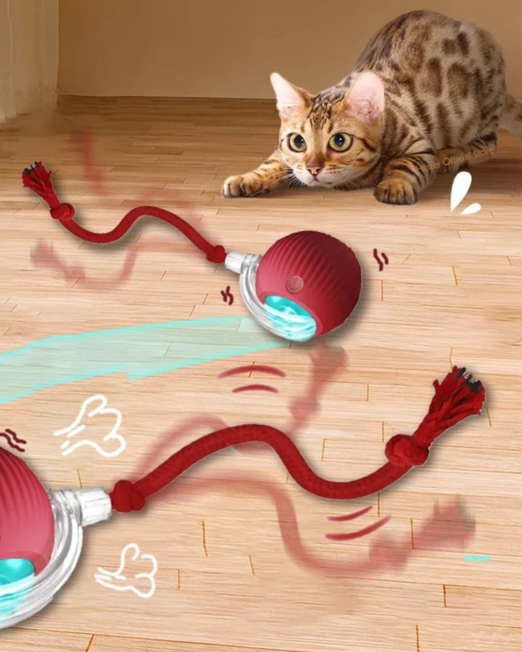 Rechargeable Interactive Rolling Cat Ball with Tail – Automatic Smart Cat Toy