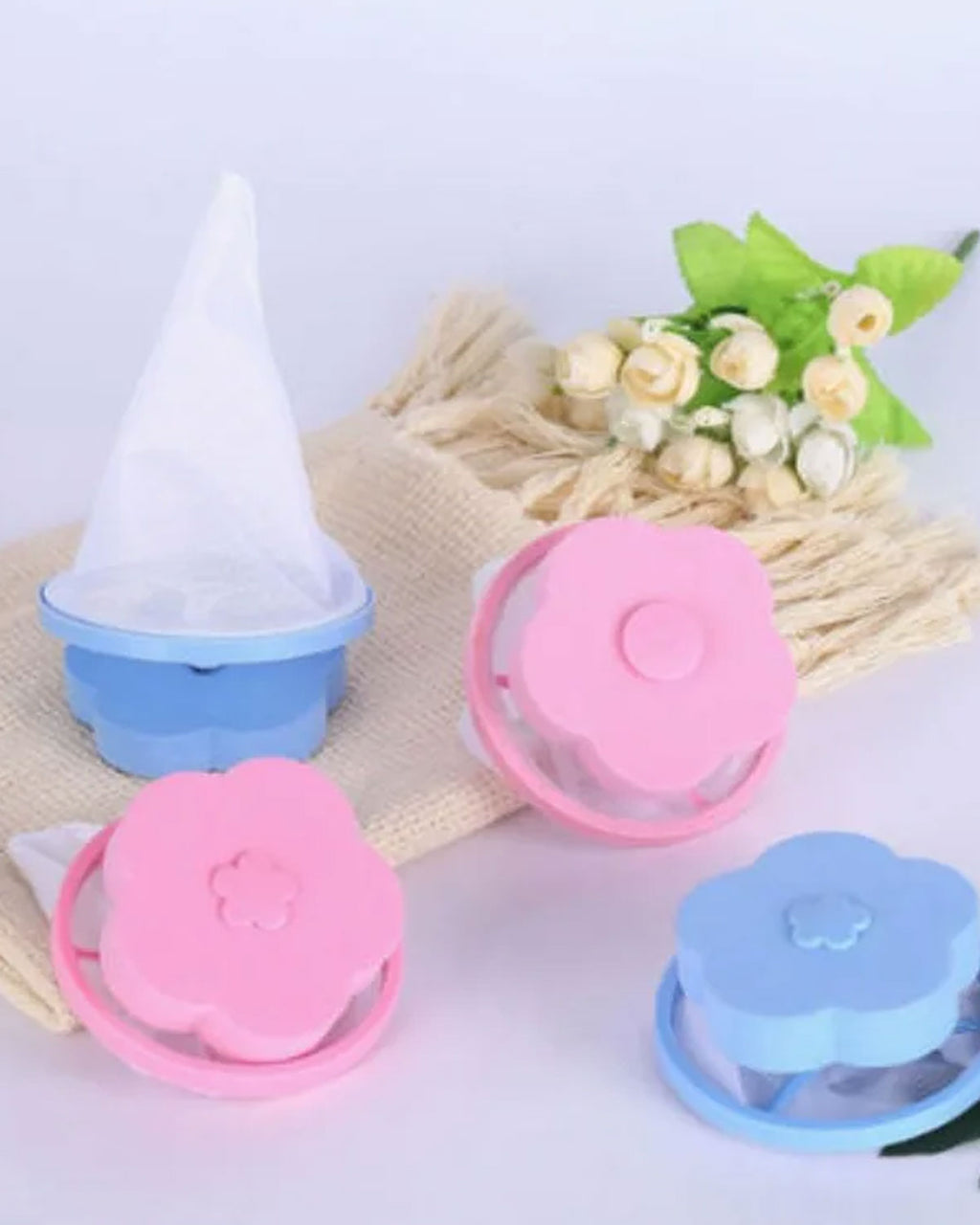 2/4PCS Reusable Laundry Ball With Mesh For Washing Machine Plum
