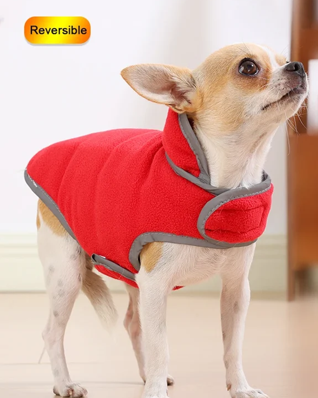 Reversible Winter Pet Coat - Reflective Warm Jacket for Small & Medium Dogs & Cats