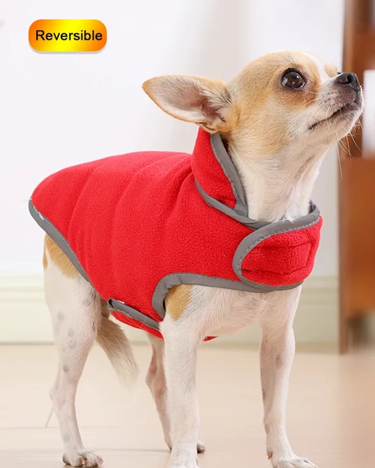 Reversible Winter Pet Coat - Reflective Warm Jacket for Small & Medium Dogs & Cats
