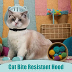 Cat Muzzle Grooming Set | Breathable Anti-Bite Hood with Silicone Paw Covers for Cats