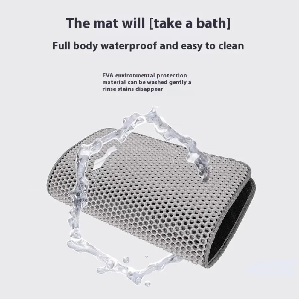 90x60CM Cat Litter Mat | Waterproof Double Layer Washable Litter Trapper Pad for Cats