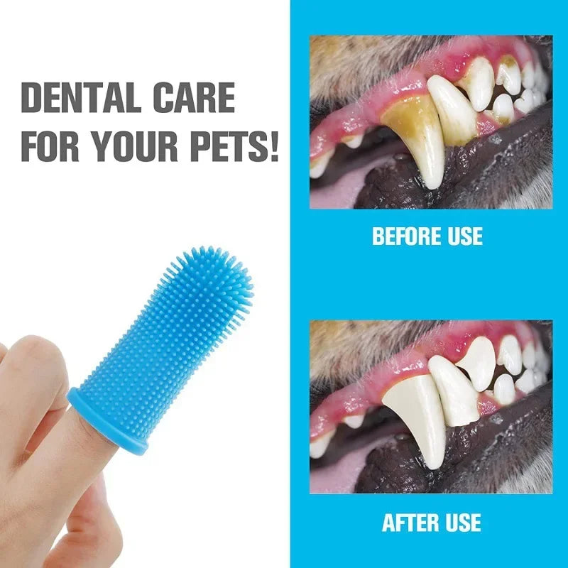 Dog & Cat Finger Toothbrush with Storage Case | Soft Silicone Pet Dental Brush