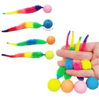 Interactive Cat Bouncing Ball Toy | Colorful Worm Caterpillar Teaser Toy for Indoor Cats & Kittens