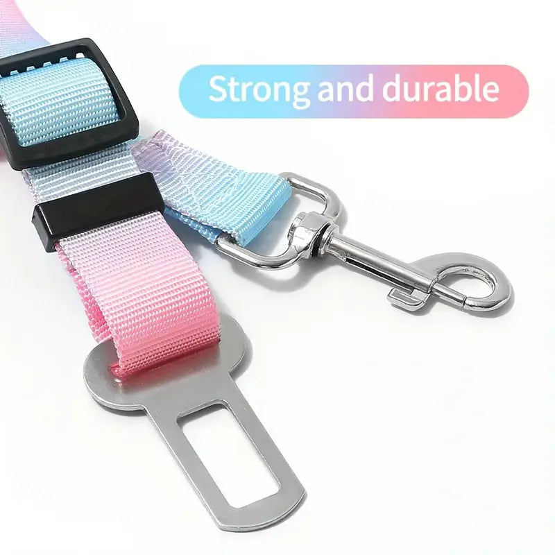 Pet Car Safety Belt for Dogs & Cats – Adjustable Nylon Vehicle Seat Belt for Small & Medium Pets