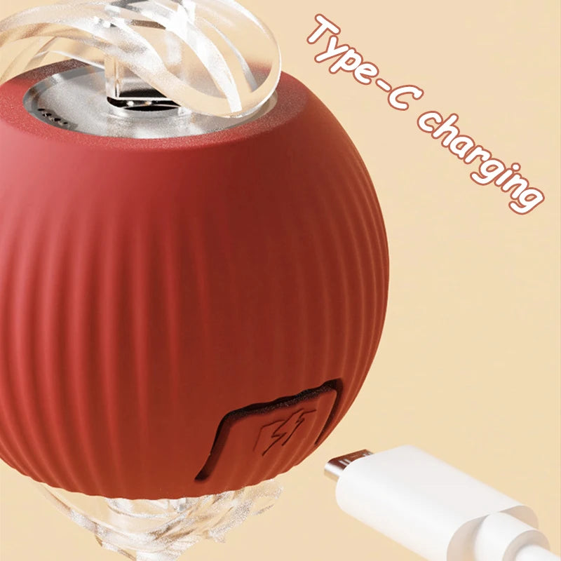 Rechargeable Interactive Rolling Cat Ball with Tail – Automatic Smart Cat Toy