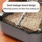 P Semi-Enclosed Cat Litter Box Splashproof Kitten Toilet Tray Pet