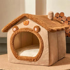 Winter Foldable Pet House Removable Washable Bed Puppy Cave Sofa