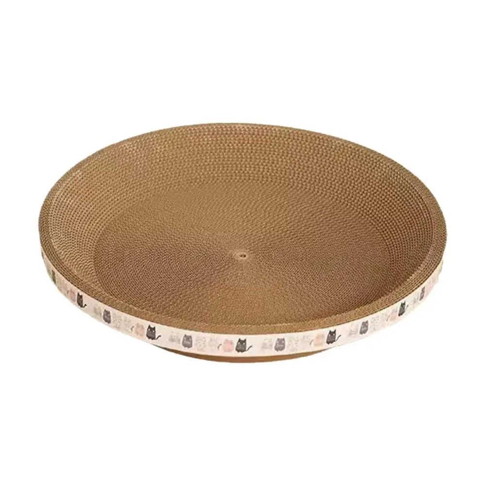 Round Corrugated Cat Scratcher Bed - Wear-Resistant Cardboard Scratching Pad & Nest