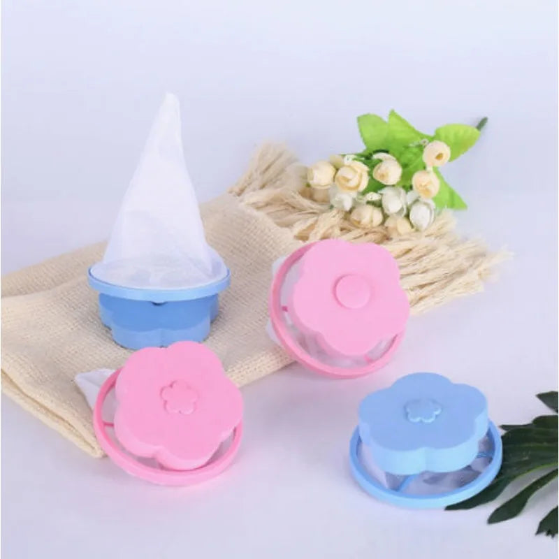 2/4PCS Reusable Laundry Ball With Mesh For Washing Machine Plum