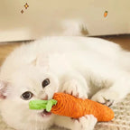 Carrot Shaped Cat Chew Toy with Bell | Durable Teething & Claw Grinding Toy for Kittens & Cats