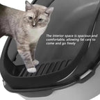 P Semi-Enclosed Cat Litter Box Splashproof Kitten Toilet Tray Pet