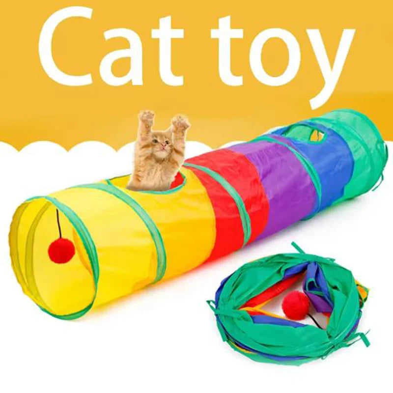 Collapsible Cat Tunnel Toy | Interactive Play Tube for Indoor Cats & Kittens Exercise & Training