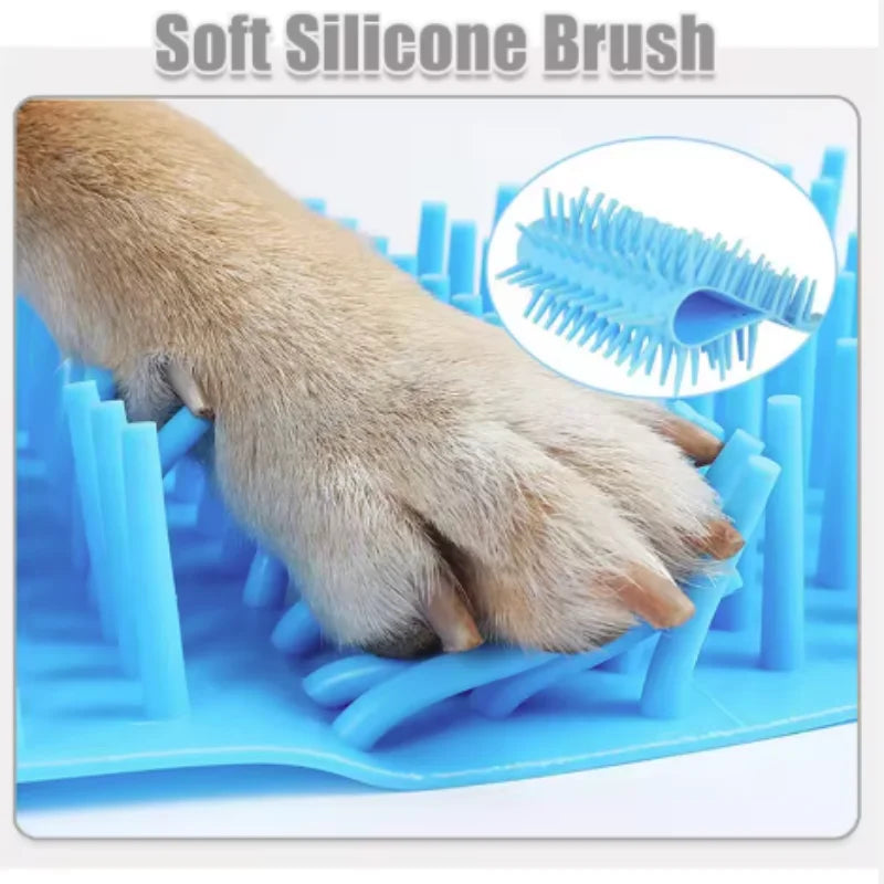 Portable Dog Paw Cleaner with Silicone Brush & Towel Bucket | Pet Foot Washer for Dogs & Cats