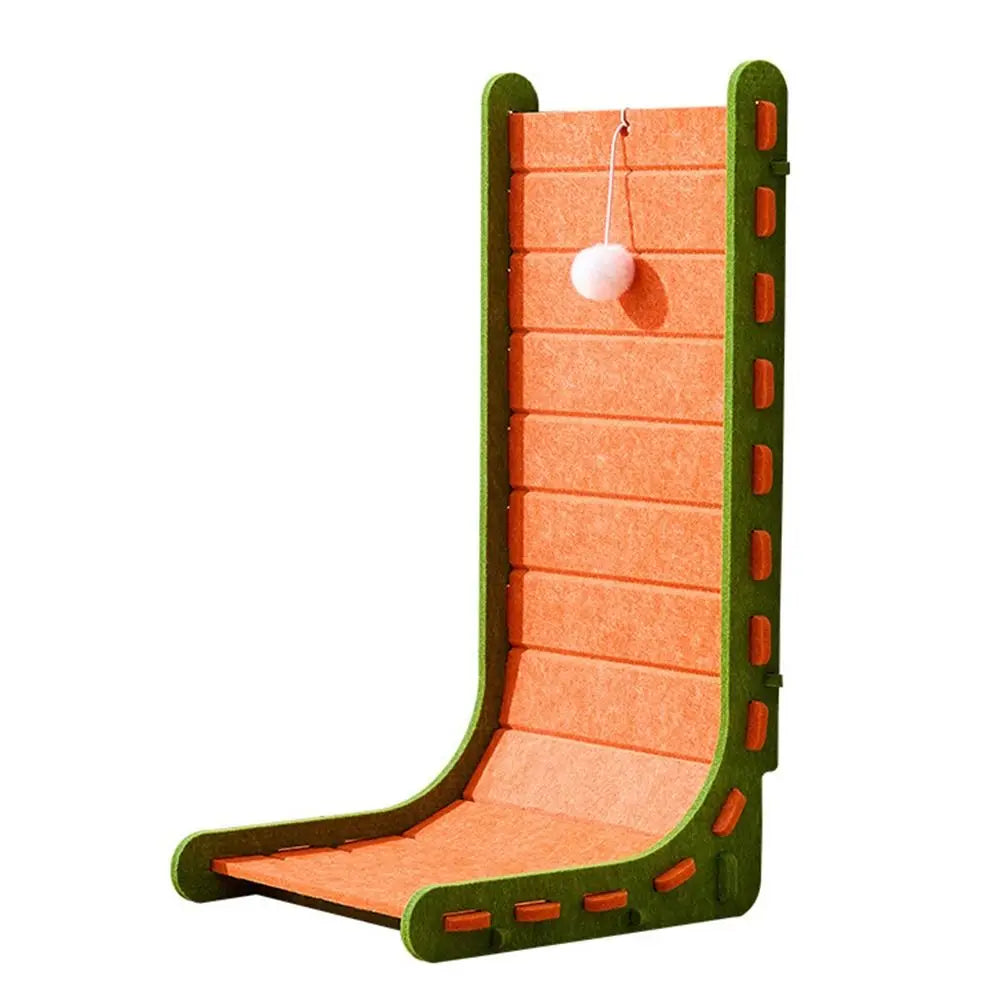 L-Shaped Cat Scratcher & Climbing Frame - Wear-Resistant Felt Board with Nest