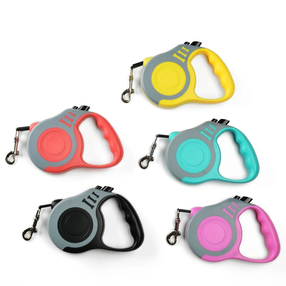 Retractable Dog Leash 3m/5m | Strong Nylon Automatic Lead for Small & Medium Dogs & Cats