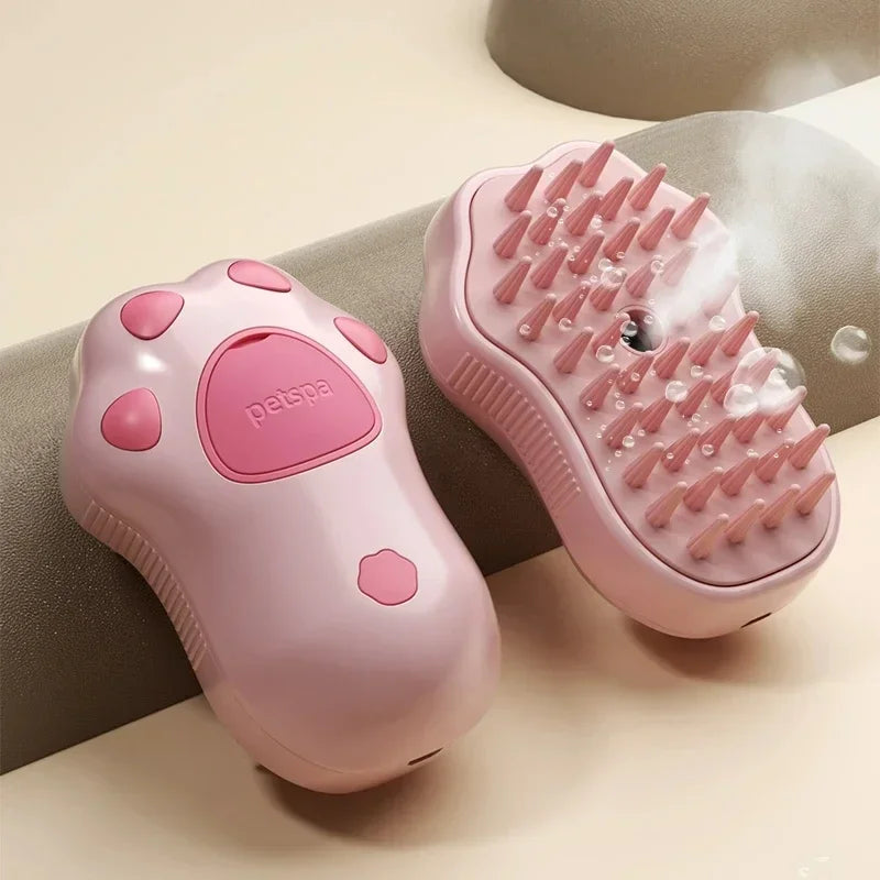3-in-1 Electric Pet Steam Grooming Brush – Spray Massage & Deshedding Brush for Dogs and Cats