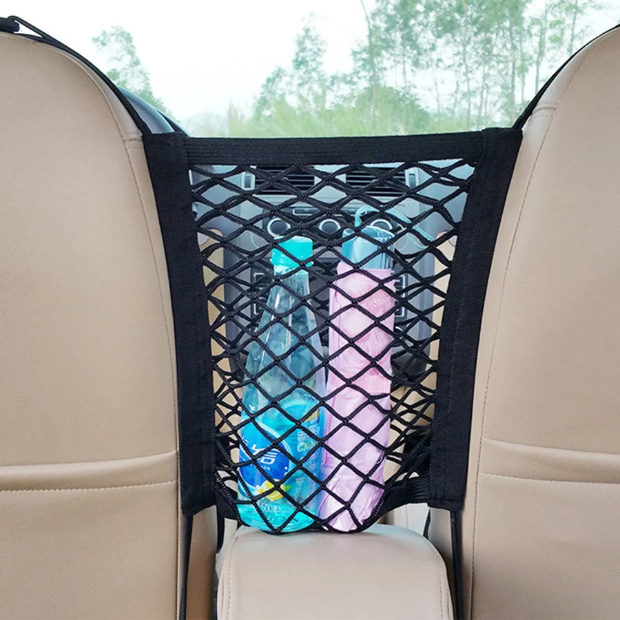 Pet Car Safety Barrier Mesh with Storage Pocket – Dog Back Seat Barrier Guard for Cars & SUVs