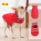 Reversible Winter Pet Coat - Reflective Warm Jacket for Small & Medium Dogs & Cats