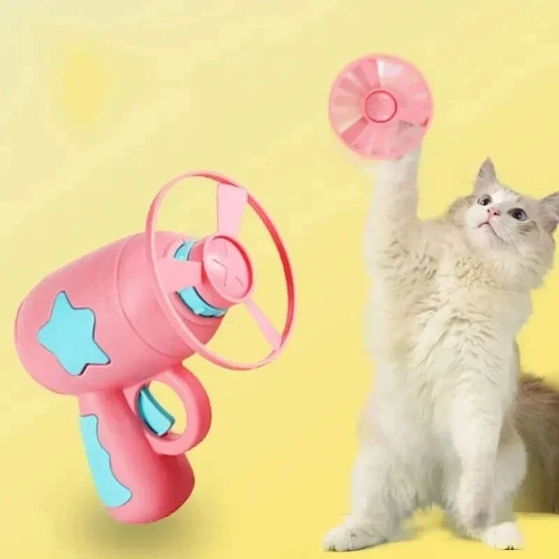 Interactive Flying Disc Cat Toy Launcher | Fun Chasing Training Toy for Kittens & Cats