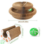 Magic Organ Cat Scratcher Board with Ball - Foldable Corrugated Scratching Toy