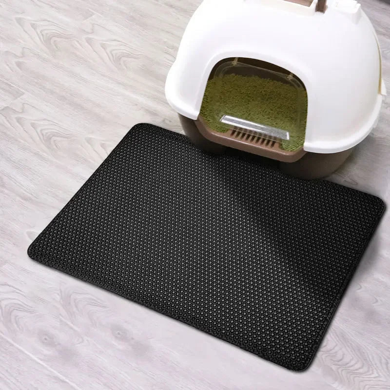 Double Layer Cat Litter Mat | Waterproof Non-Slip Litter Trapper Pad for Cleaner Floors