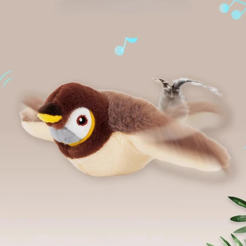 Electric Simulated Bird Cat Toy - Rechargeable Interactive Feather Kitten Toy with Catnip