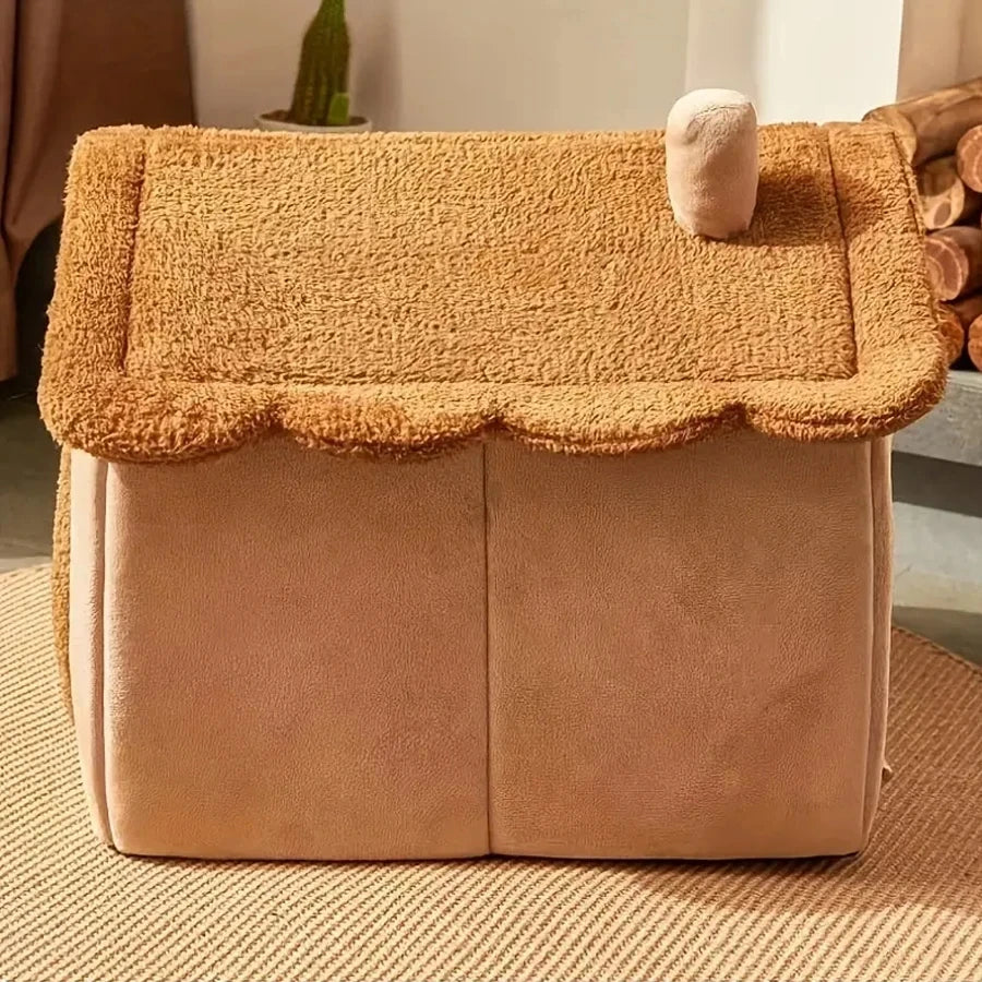 Winter Foldable Pet House Removable Washable Bed Puppy Cave Sofa