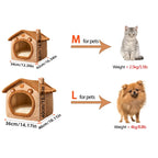 Winter Foldable Pet House Removable Washable Bed Puppy Cave Sofa