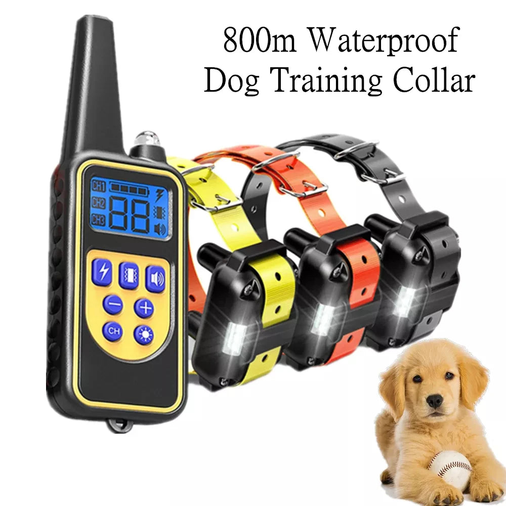 Waterproof Dog Training Collar with Remote Control | Rechargeable Anti-Bark Training Device for All Size Dogs