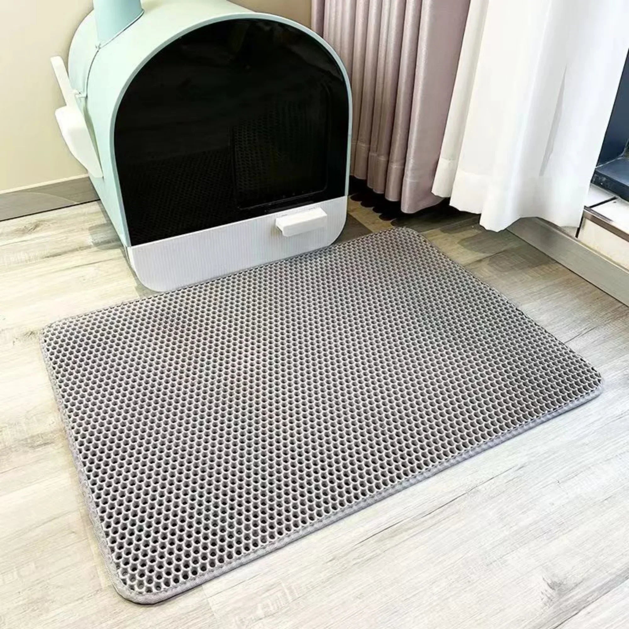 Large Cat Litter Mat 90x60cm | Waterproof Double Layer Litter Trapper Pad with Non-Slip Base