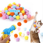 Interactive Cat Ball Launcher Toy with Soft Plush Balls