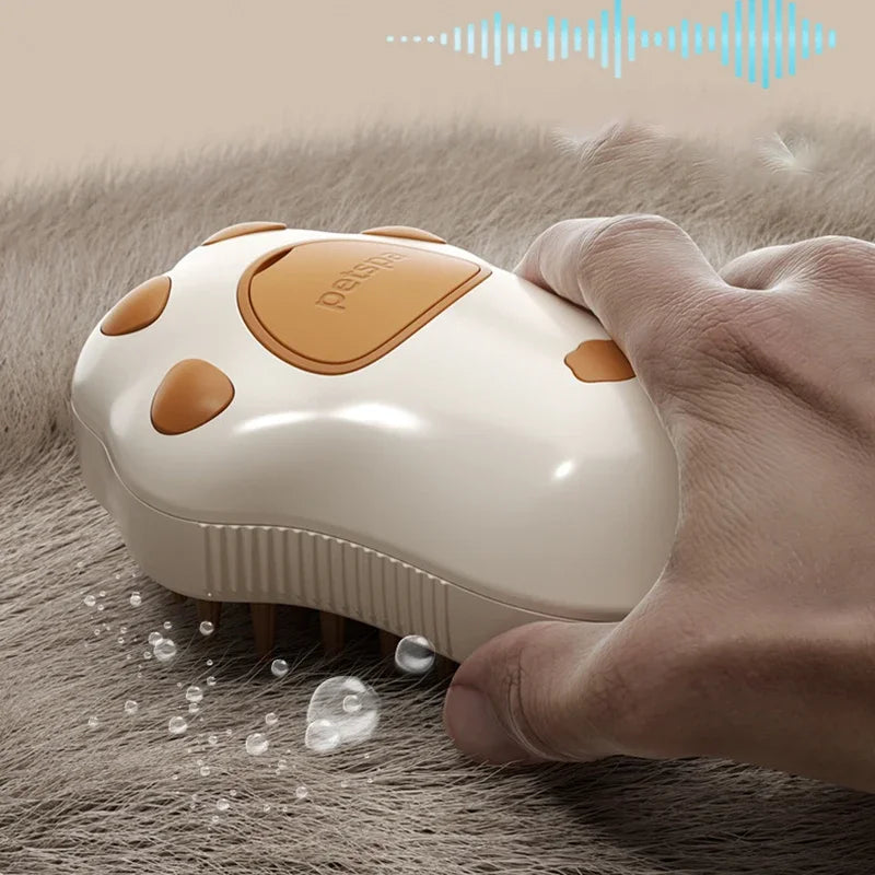 3-in-1 Electric Pet Steam Grooming Brush – Spray Massage & Deshedding Brush for Dogs and Cats