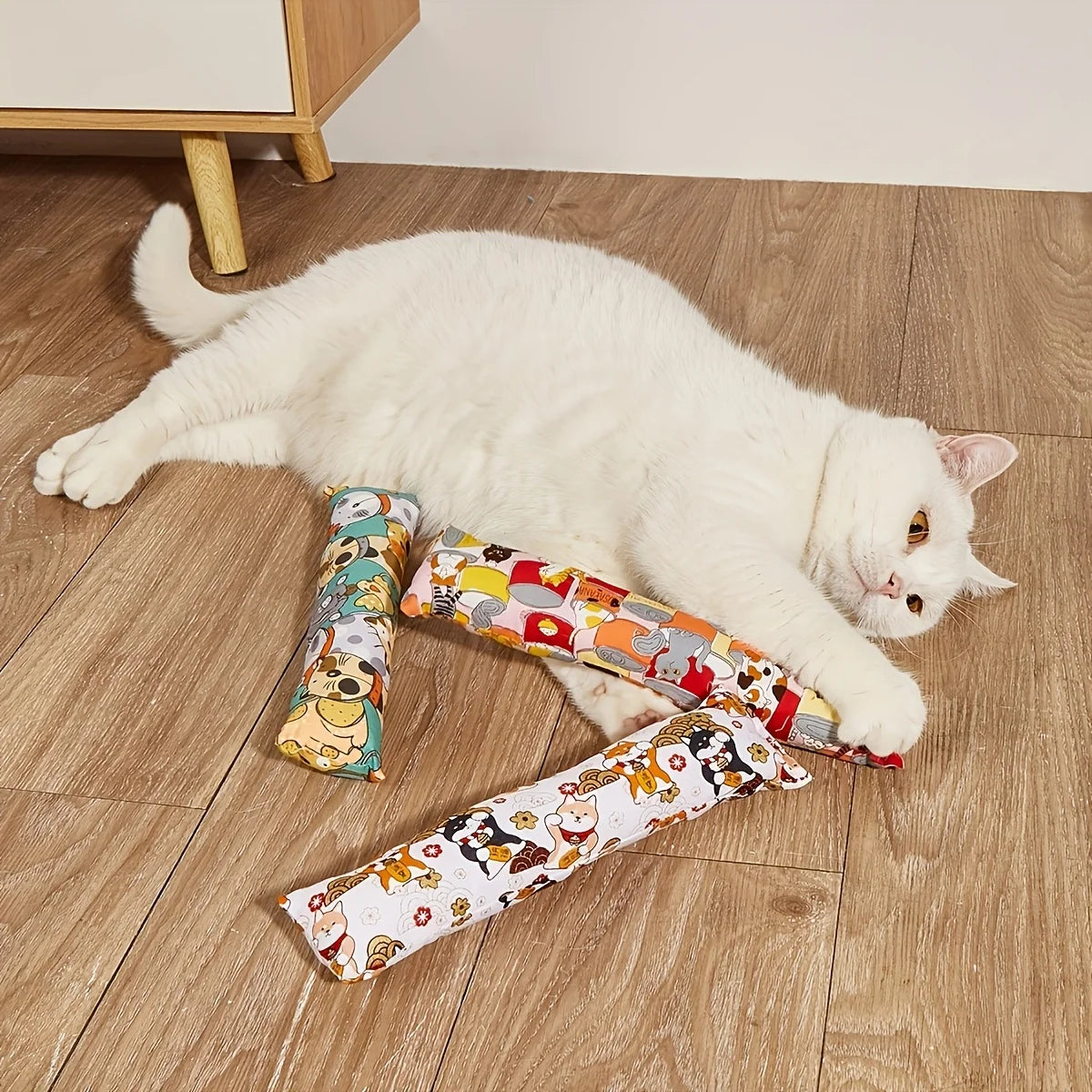 Interactive Plush Cat Teaser Stick - Durable Bite-Resistant Wand Toy