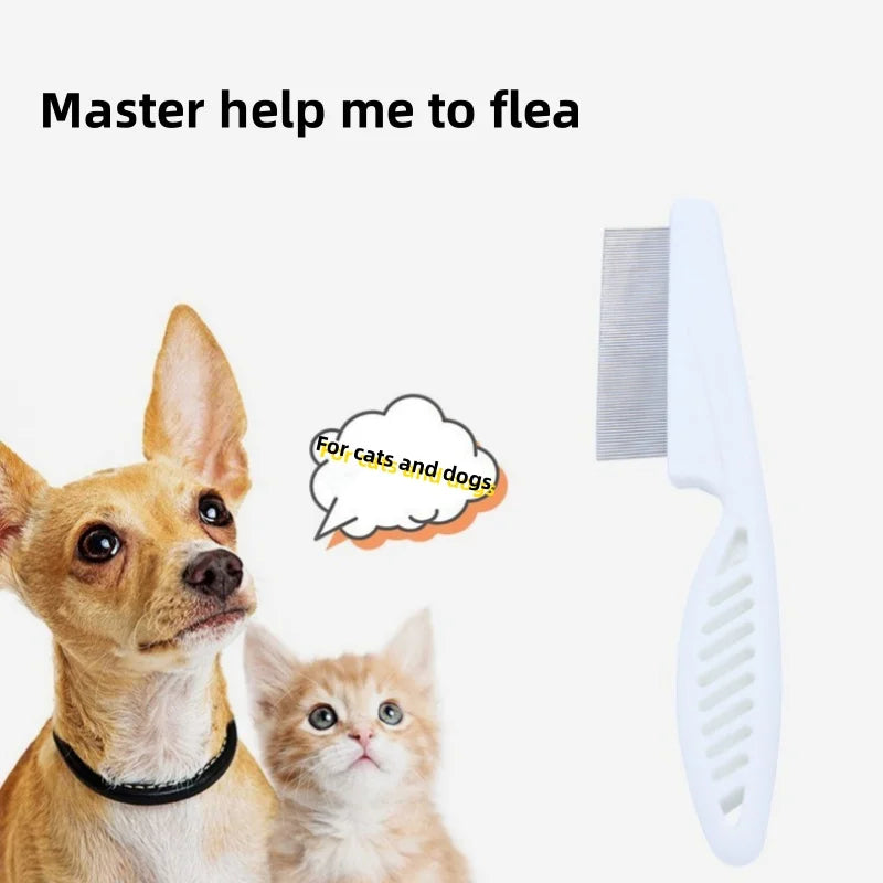 Stainless Steel Flea Comb for Dogs & Cats – Fine Tooth Pet Grooming & Hair Removal Comb