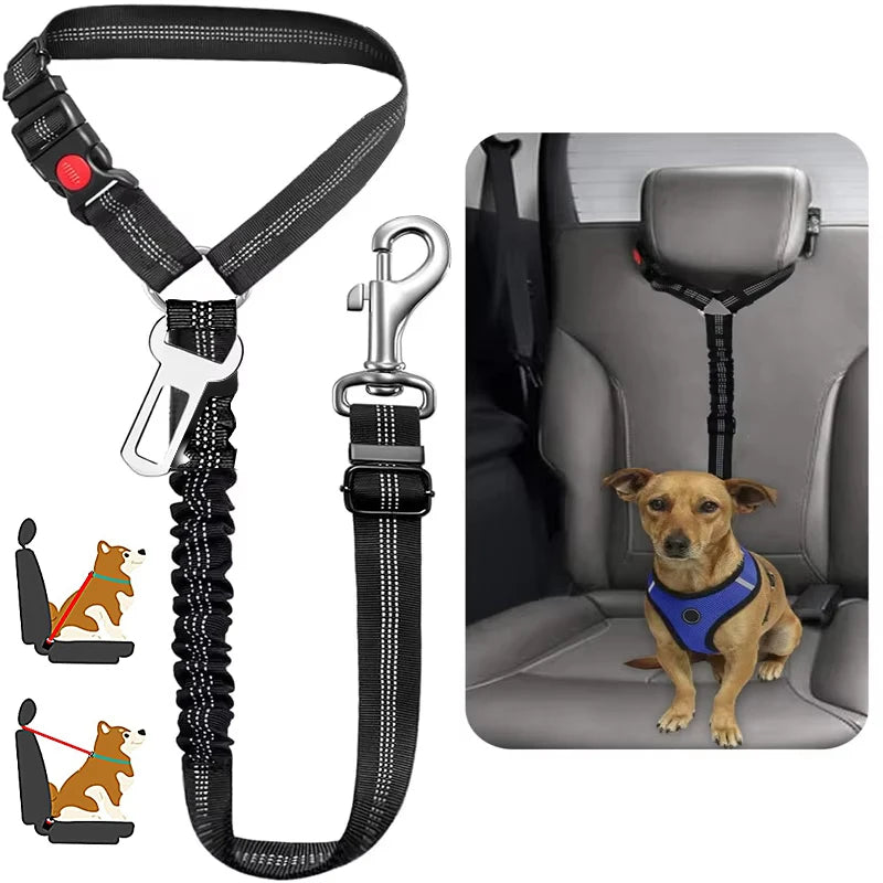 2 in 1 Solid Dog Harness Leash Pet Car Seat