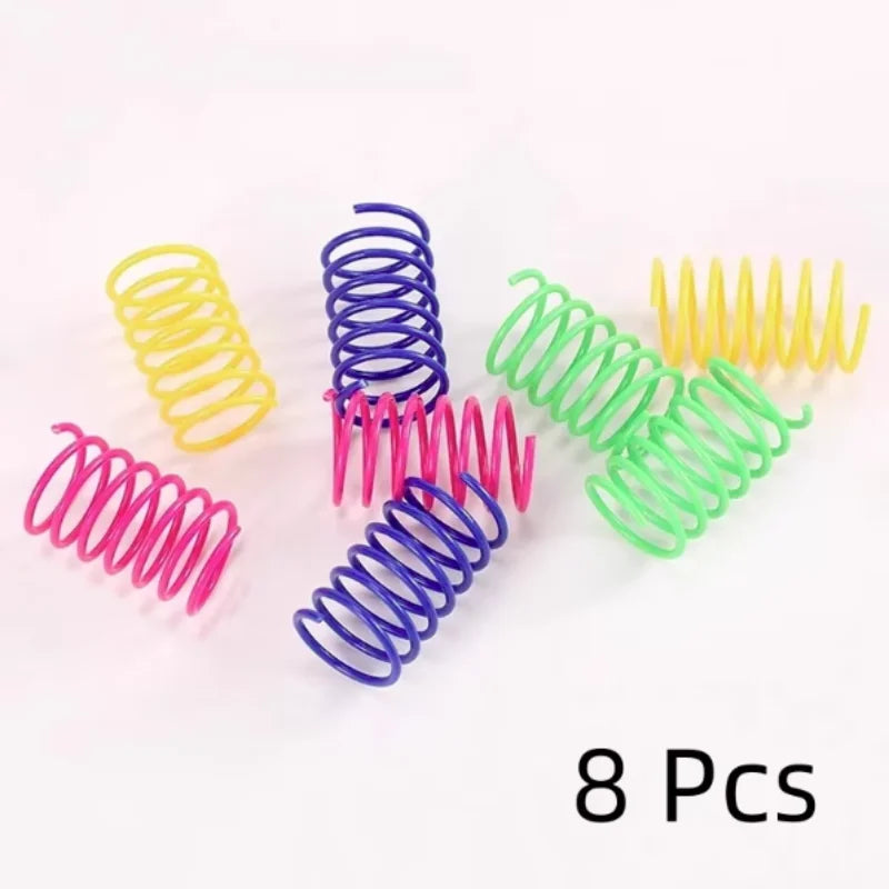 Colorful Plastic Spring Cat Toy | Interactive Jumping Chew Toy for Cats & Kittens