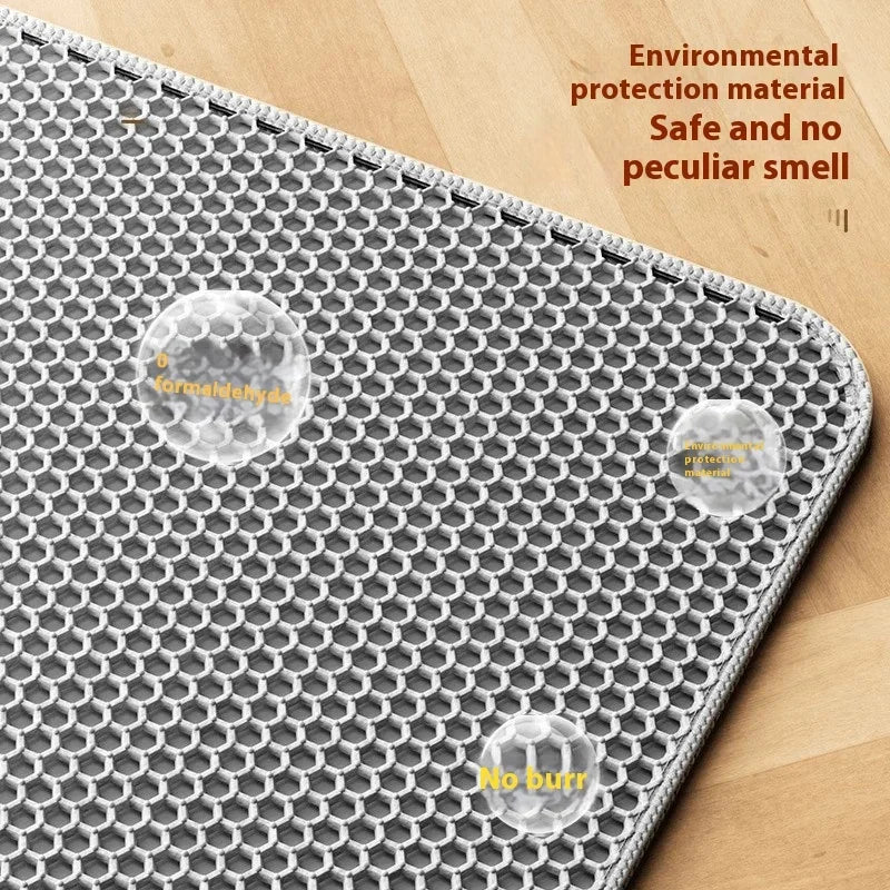 Large Cat Litter Mat 90x60cm | Waterproof Double Layer Litter Trapper Pad with Non-Slip Base