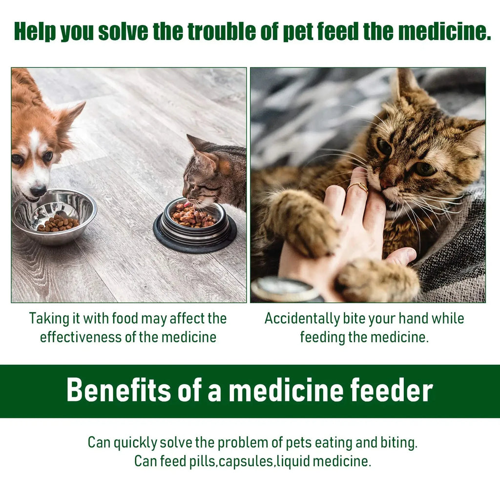 Pet Medicine Dispenser | Pill Feeder Tool for Cats & Dogs with Silicone Tip