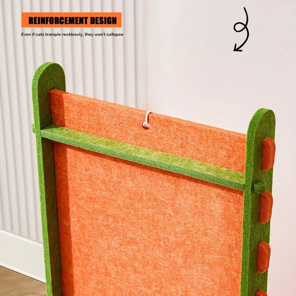 L-Shaped Cat Scratcher & Climbing Frame - Wear-Resistant Felt Board with Nest