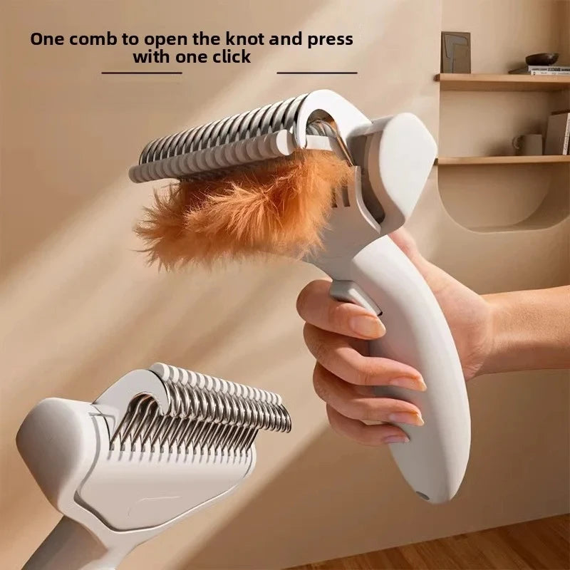 Pet Hair Removal Comb Curved Stainless Steel Teeth for Dogs