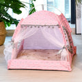 Semi-Enclosed Pet Flower Tent Bed - Cozy All-Season Nest for Cats & Small Dogs